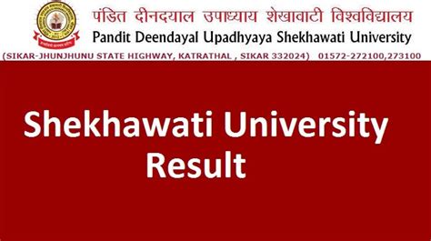Shekhawati University Result 2021 .